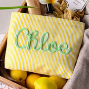 Personalised Seersucker Makeup Bag