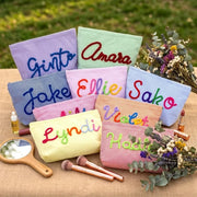 Personalised Seersucker Makeup Bag