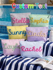 Personalised Seersucker Makeup Bag