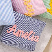 Personalised Seersucker Makeup Bag