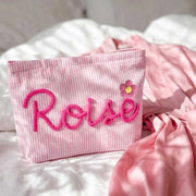 Personalised Seersucker Makeup Bag