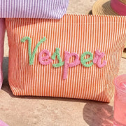 Personalised Seersucker Makeup Bag