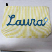 Personalised Seersucker Makeup Bag