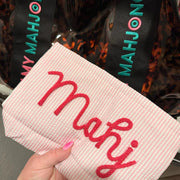 Personalised Seersucker Makeup Bag