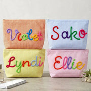 Personalised Seersucker Makeup Bag