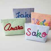 Personalised Seersucker Makeup Bag