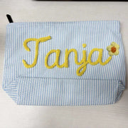 Personalised Seersucker Makeup Bag