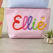 Personalised Seersucker Makeup Bag