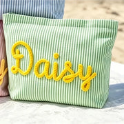 Personalised Seersucker Makeup Bag