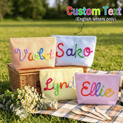 Personalised Seersucker Makeup Bag