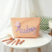 Personalised Seersucker Makeup Bag