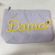 Personalised Seersucker Makeup Bag