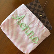 Personalised Seersucker Makeup Bag
