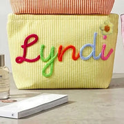 Personalised Seersucker Makeup Bag