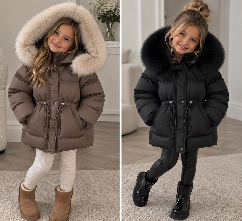 Girls Winter Hooded Padded Parka Jacket