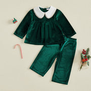 Toddler Baby Girls Christmas Long Sleeve Tops and Pants Set