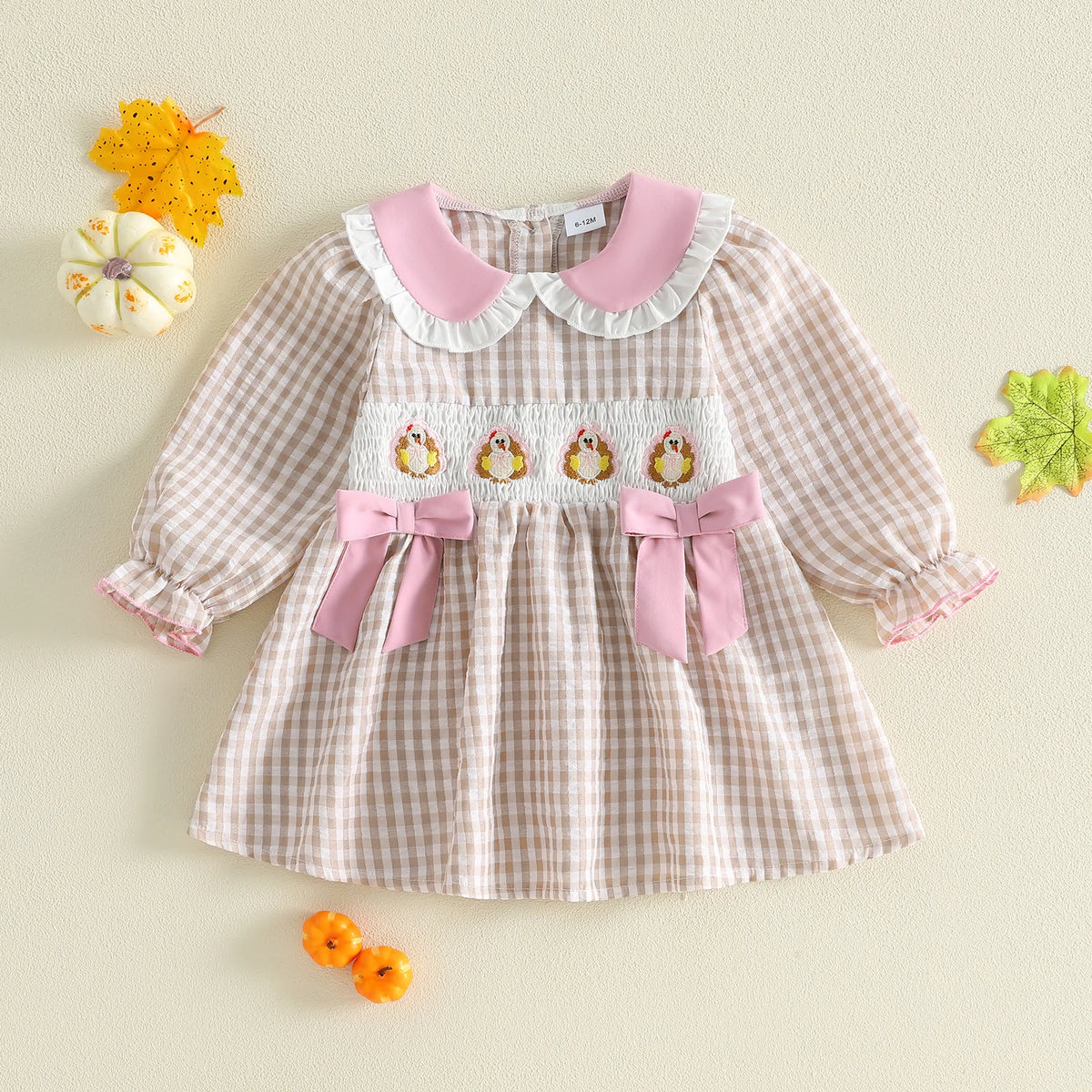 Toddler Girls Thanksgiving Turkey Plaid Dress