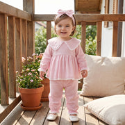 Toddler Baby Girls Plaid Tops and Pants Set with Headband