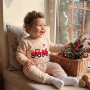 Toddler Boys Christmas Sweatshirt and Pants Set Embroidery