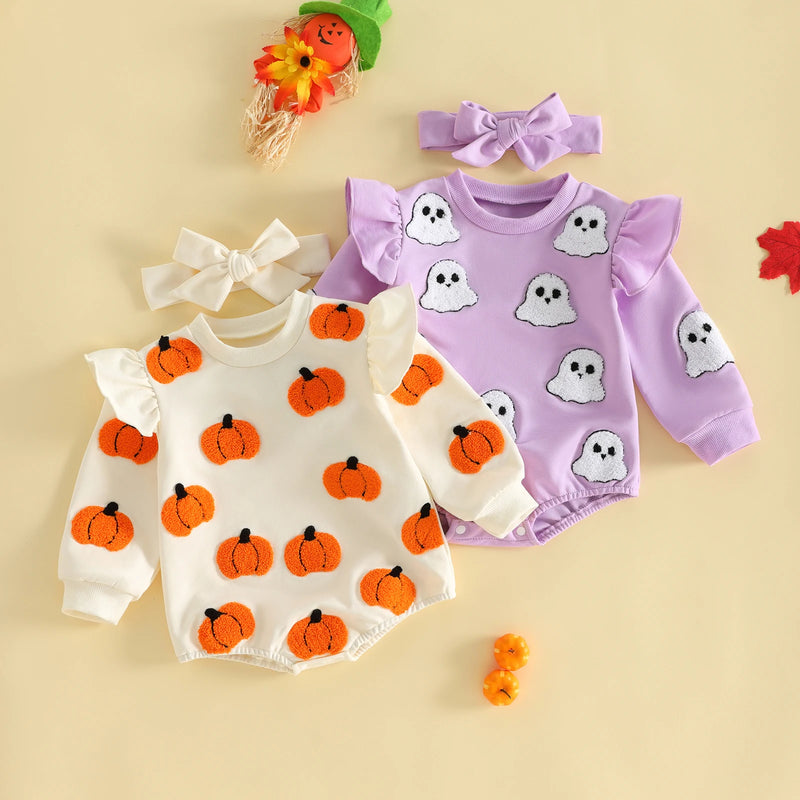 Toddler Baby Girls Halloween Romper and Headband Set