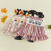 Baby Girls Halloween Romper Dress Embroidery