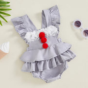 Baby Girls Halloween Lace Patchwork Fly Sleeve Romper Dress