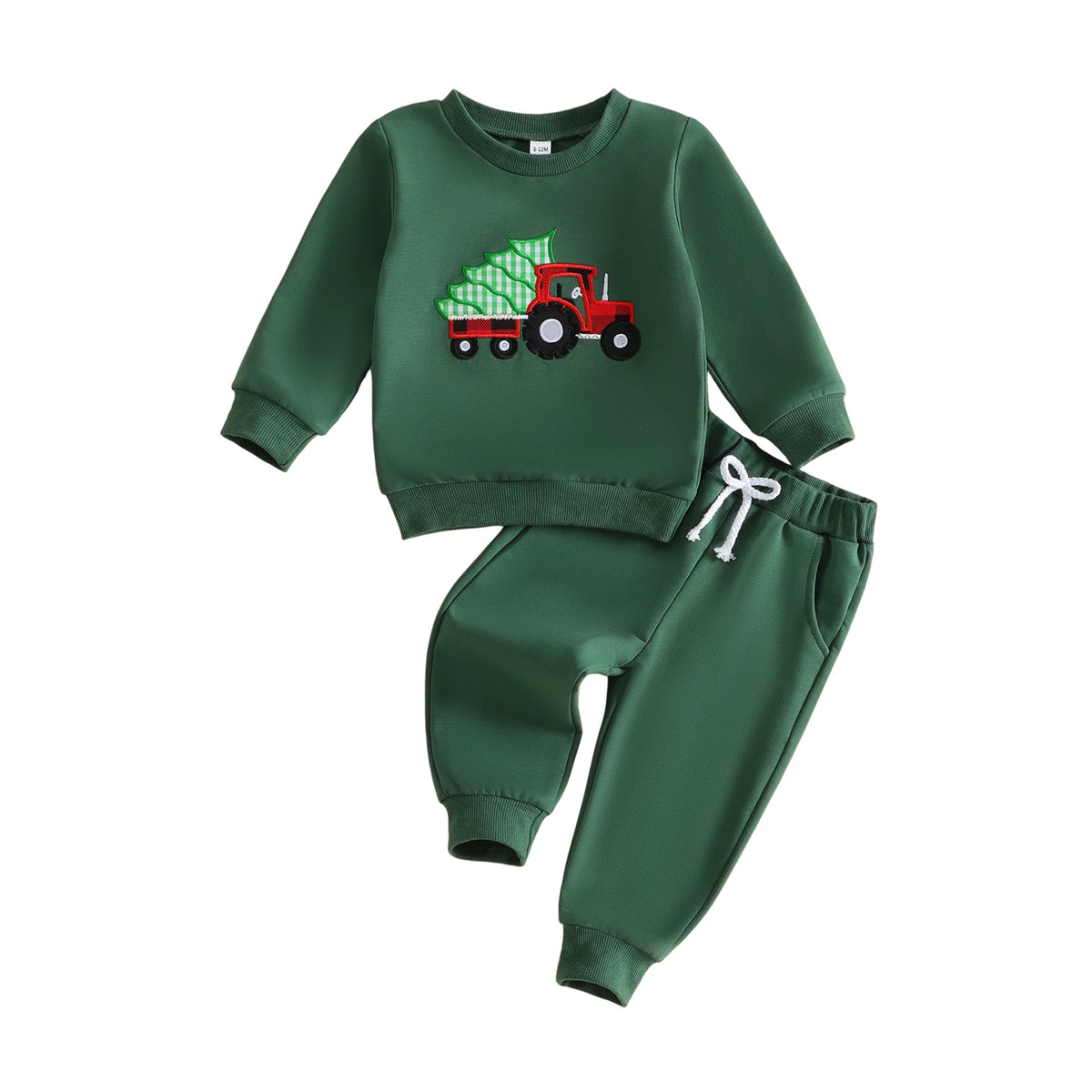Toddler Boys Christmas Sweatshirt and Pants Set Embroidery