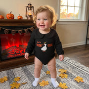 Baby Boys Girls Halloween Embroidery Long Sleeve Romper