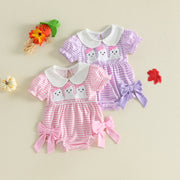 Baby Girls Halloween Romper Ghost Embroidery