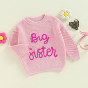 Toddler Baby Girls Sweater Letters Embroidery