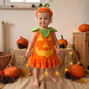 Toddler Kids Girls Halloween Velvet Dress and Hat Set