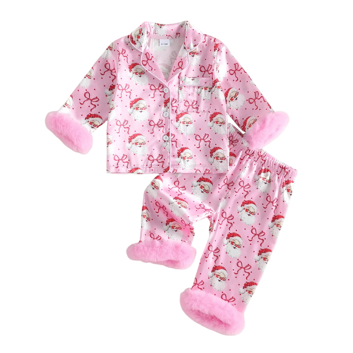 Toddler Baby Girls Christmas Satin Tops and Pants Set