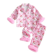 Toddler Baby Girls Christmas Satin Tops and Pants Set