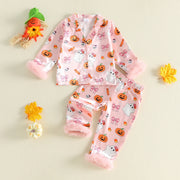 Toddler Kids Girls Halloween Ghost Tops and Pants Set