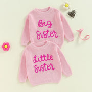 Toddler Baby Girls Sweater Letters Embroidery
