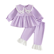 Toddler Girls Fall Shirt and Flare Pants Set