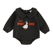 Baby Boys Girls Halloween Embroidery Long Sleeve Romper