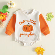 Toddler Baby Boys Girls Halloween Romper Pumpkin Embroidery