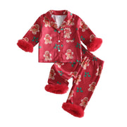 Toddler Baby Girls Christmas Satin Tops and Pants Set