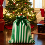 Christmas Striped Drawstring Present Storage Bag
