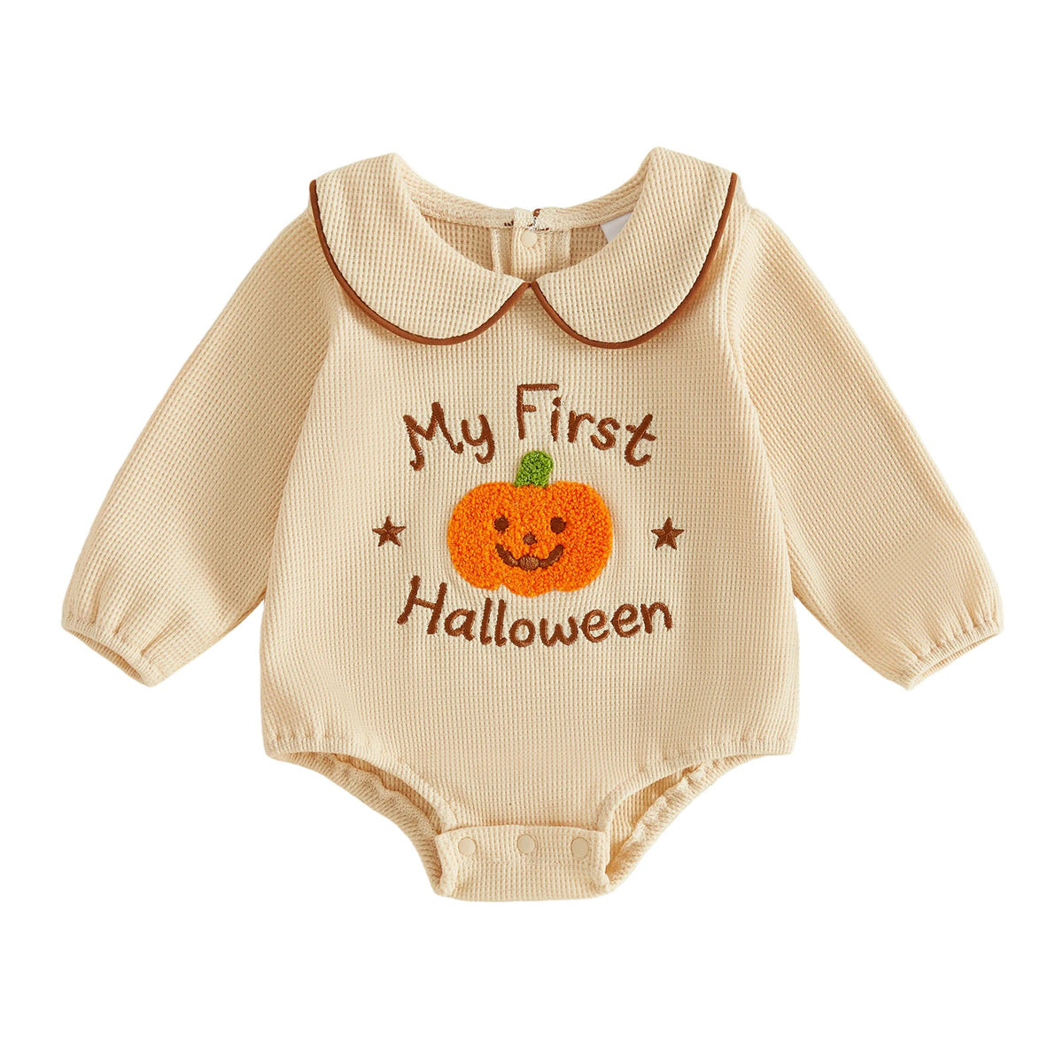 Baby Boys Girls Halloween Embroidery Long Sleeve Romper