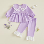 Toddler Girls Fall Shirt and Flare Pants Set