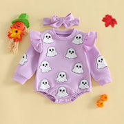 Toddler Baby Girls Halloween Romper and Headband Set