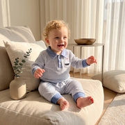 Toddler Boys Fall Waffle Sweatshirt and Pants Set