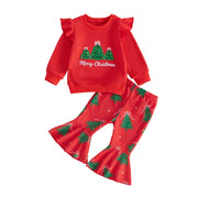 Toddler Girls Christmas Sweatshirt and Pants Set