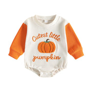 Toddler Baby Boys Girls Halloween Romper Pumpkin Embroidery