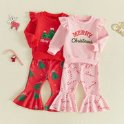 Toddler Girls Christmas Sweatshirt and Pants Set