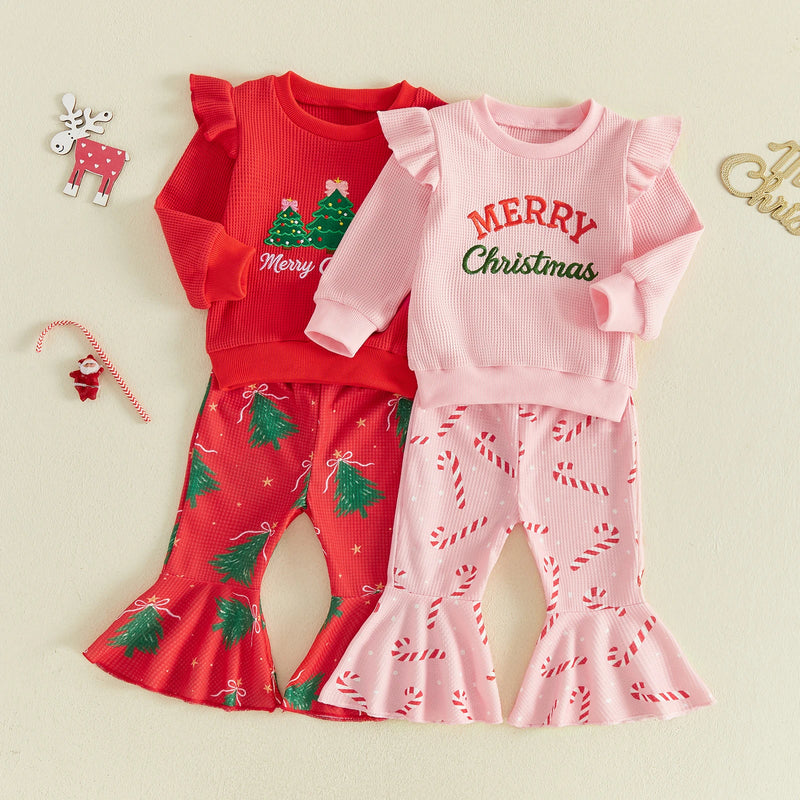 Toddler Girls Christmas Sweatshirt and Pants Set