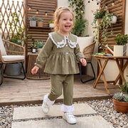 Toddler Girls Fall Shirt and Flare Pants Set