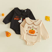 Baby Boys Girls Halloween Embroidery Long Sleeve Romper